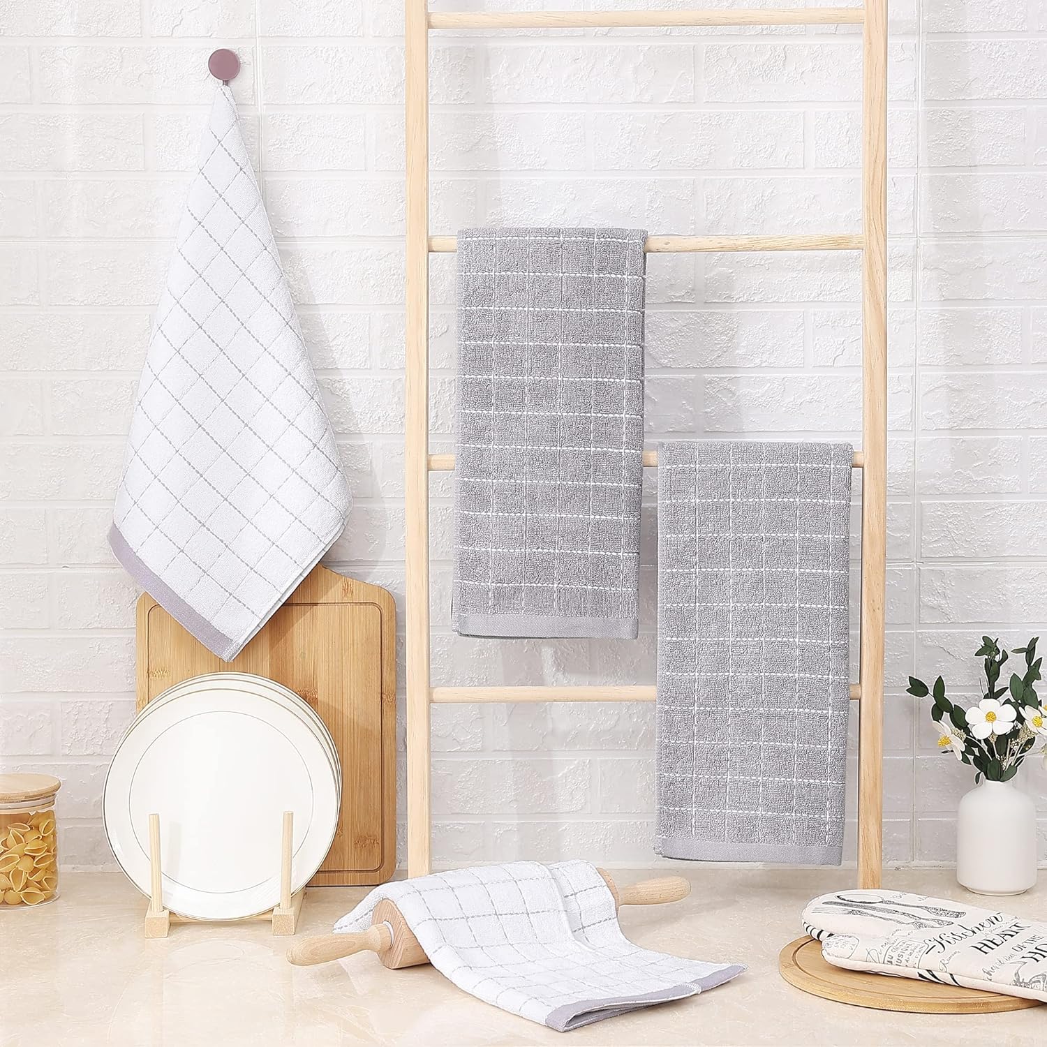 Kitchen Towels, Soft and Super Absorbent Dish Towels, Cotton Kitchen Towels -Pack of 4 (13 Kitchen Towels, Soft and Super Absorbent Dish Towels, Cotton Kitchen Towels -Pack of 4 (13